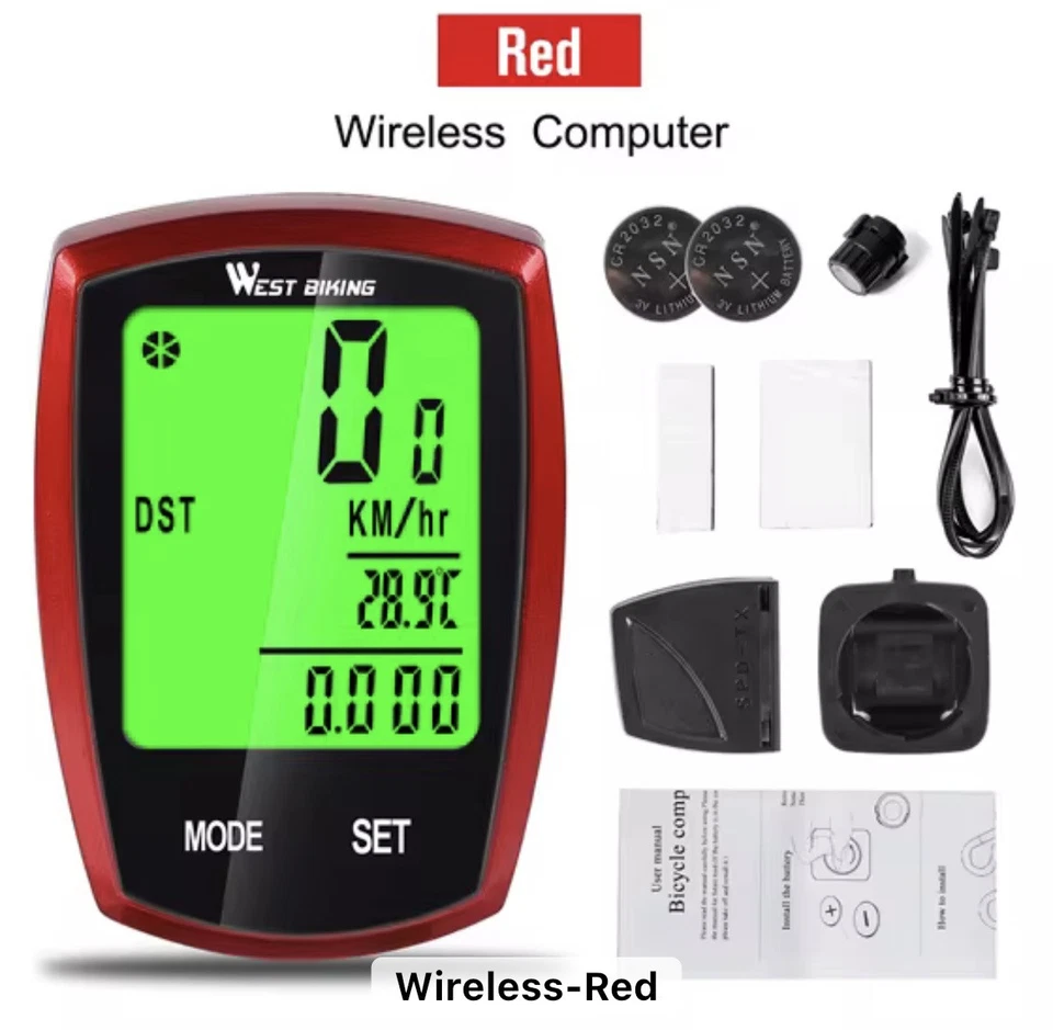 Kabellos Fahrradcomputer West Bik LCDFahrrad TachometerRadfahren Kilometerzähler - Bild 2 von 4