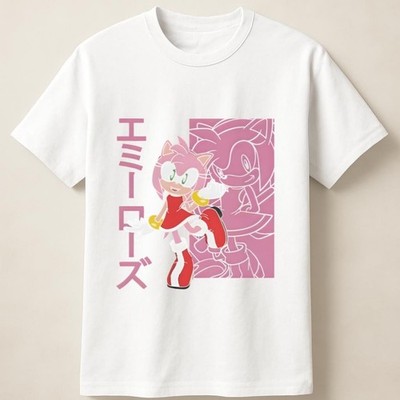 Pastel Pink Amy Rose Collage Tee With Sonic Universe Vibe Unisex T Shirt