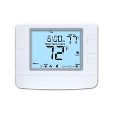 Programmable Thermostat for House, 1 Heat/1 Cool, Extra Large Display, White Bac