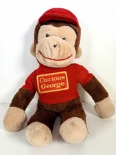 Vintage Curious George Knickerbocker 1970's Plush Doll Stuffed Animal Toy 18"