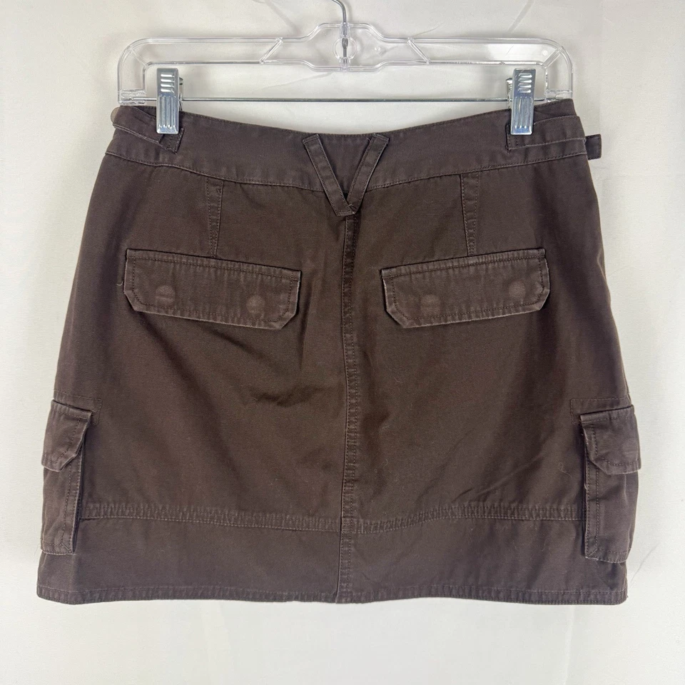 Y2K Sonoma 100% Cotton Cargo Skort Vtg Sz 8 Petite Brown Utility Streetwear - Image 2 of 4