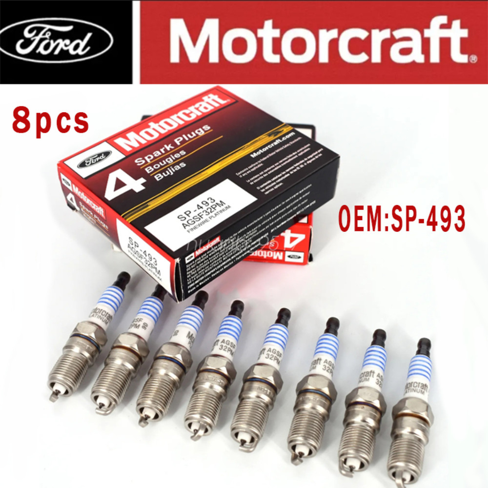 8Pcs OEM Motorcraft SP-493 Platinum SPARK PLUGS AGSF32PM For Ford 4.6L 5.4L V8