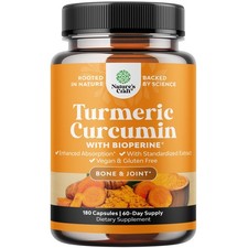 Turmeric Curcumin with Black Pepper Extract - Joint Health with Bioperine 180ct