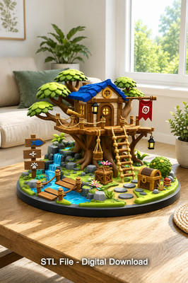 Enchanted Woodland Treehouse STL File for 3D Print