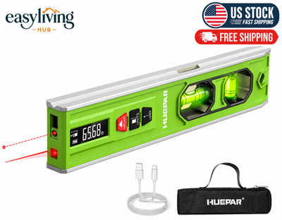 3-In-1 Laser Level /65Ft Laser Distance Measure/Magnetic Torpedo Level, 9 in Spi