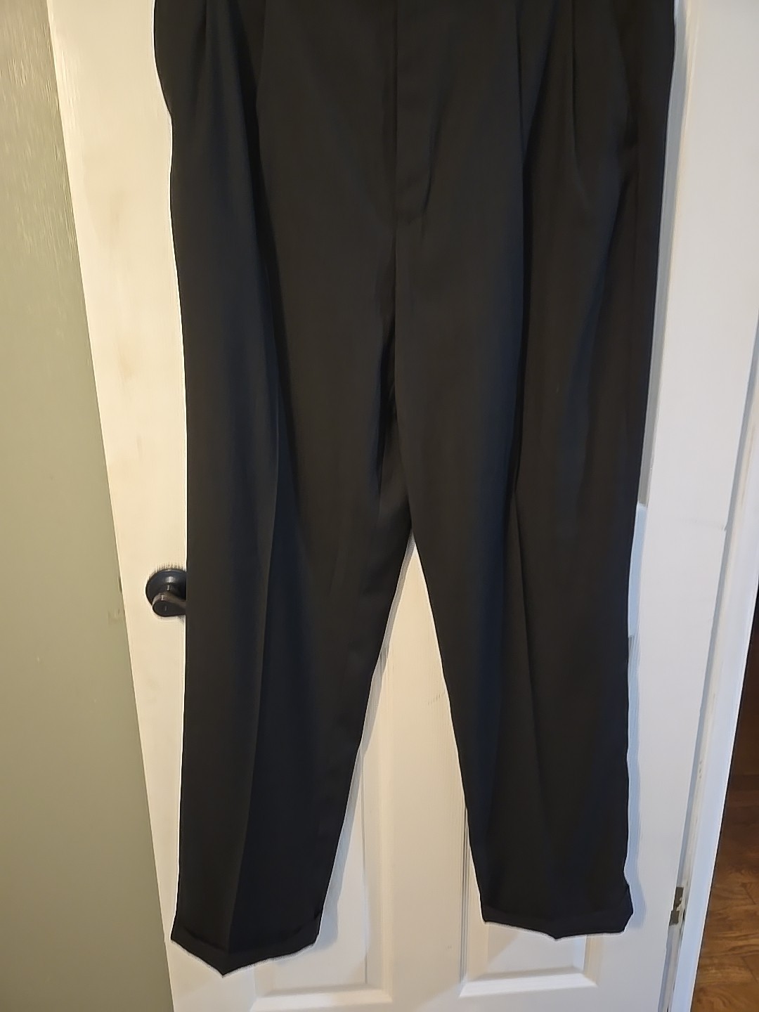 Stafford Men's Dress Pants Pleated Polyester Black 38 X 34