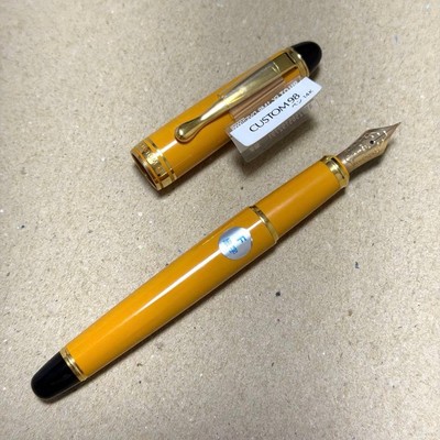 Pilot Custom 98 Fountain Pen F Nib Dark Yellow Authentic Rare Collectible