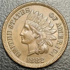 1882 Indian Head Cent Penny IHC 1c BETTER DATE Choice Lustrous AU Full LIBERTY