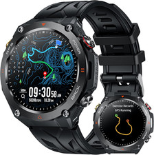 Orologio Smartwatch Uomo GPS Sport: 1,45" Rotondo Orolog Intelligente Con Chiama