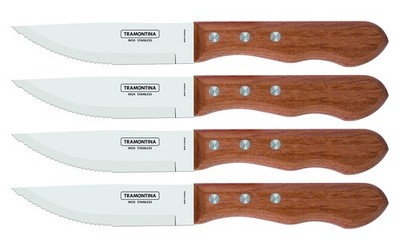 5  Jumbo Steak Knives Set of 4, Sharp Knife with Wooden Handle,  Camping, Kit...