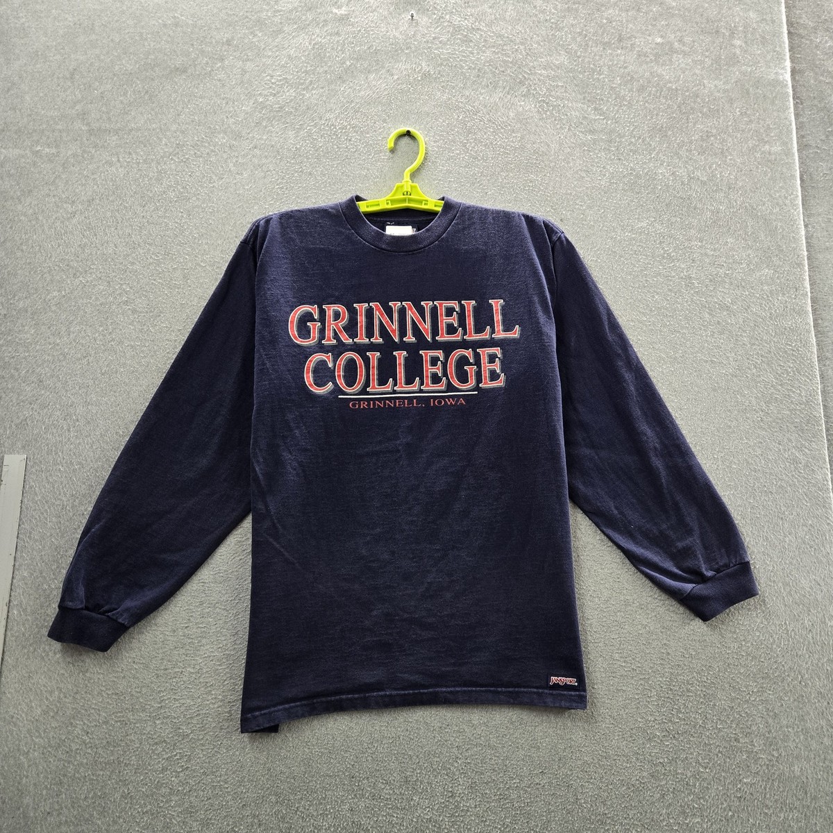 VINTAGE Grinnell College Men Shirt M Blue 90s USA Jansport Iowa