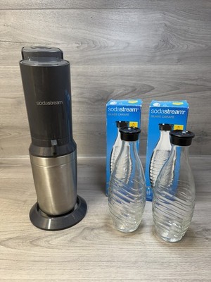 Sodastream CY-8002 grau mit x2 Glaskaraffe und geringer Gasmenge gebrauchter Zustand