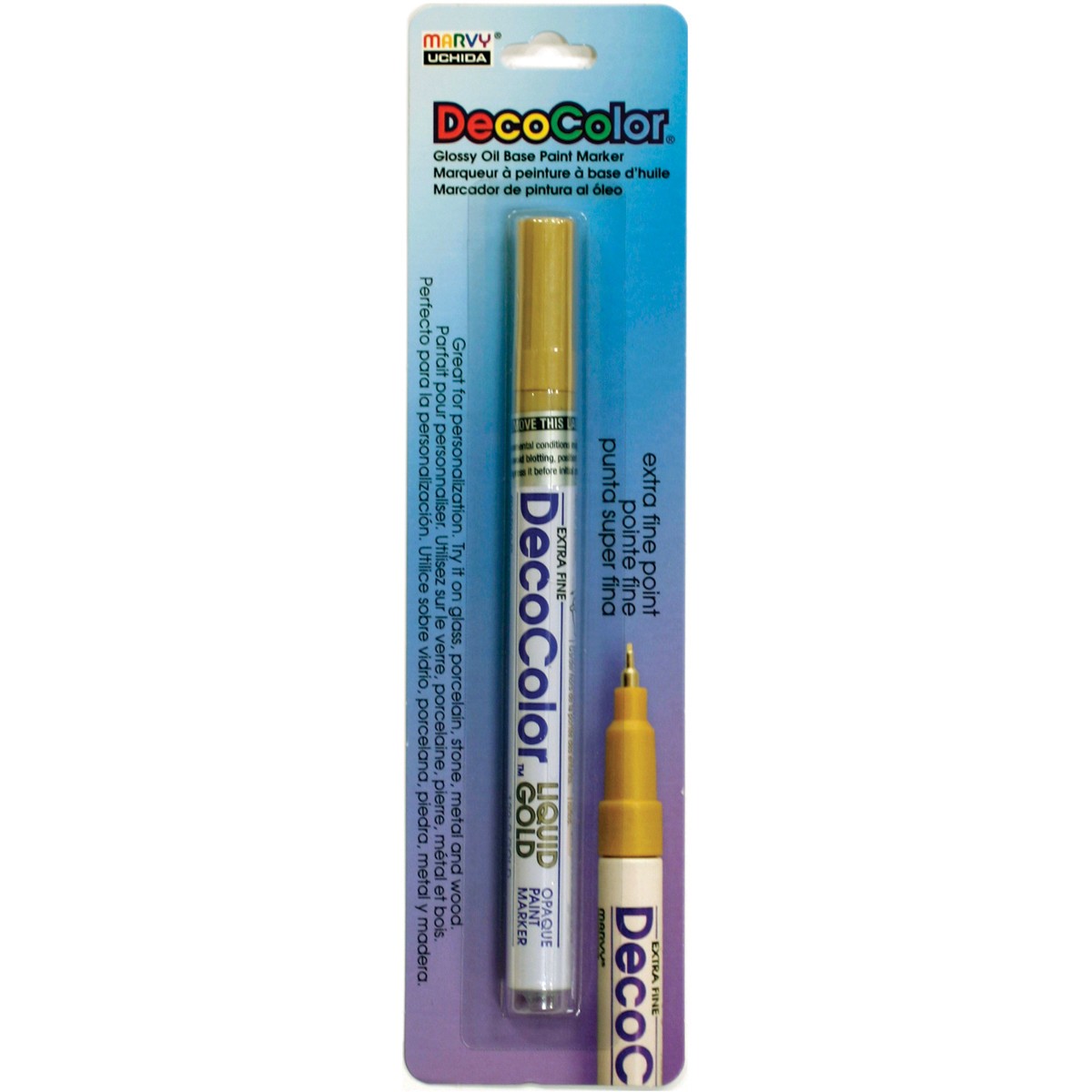 Uchida DecoColor Extra Fine Metallic Opaque Paint Marker-Liquid Gold (3Pk)