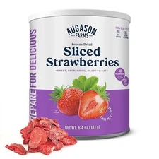 Augason Farms Freeze-Dried Sliced Strawberries 6.4oz Huge #10 Can Emergency Food