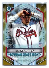 Ryan Cusick 2021 Bowman Draft Chrome Night Gold /50 Refractor #BDN-5 Braves