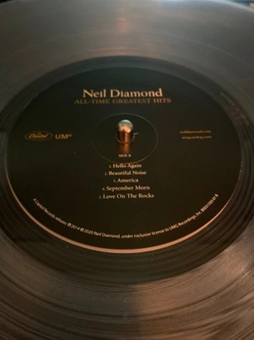 NEIL DIAMOND - ALL TIME GREATEST HITS - 2-LP  - CRYSTAL CLEAR VINYL - LE - NEW! - Image 4 of 4