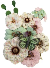 Prima Marketing Mulberry Paper Flowers Sewn With Love/My Sweet