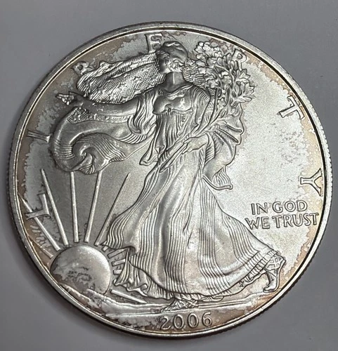 2006 Walking Liberty American Eagle Silver Dollar 1 oz .999 fine silver Color
