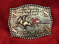 Rodeo 2007 Bull Riding X-TREME Champion Trophy Buckle Las Vegas Nevada Rare W43