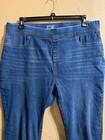 TERRA & SKY DENIM ANKLE JEANS 1X (16-18W) DARK WASH PULL ON SLIM LEG 26" INSEAM — photo 2
