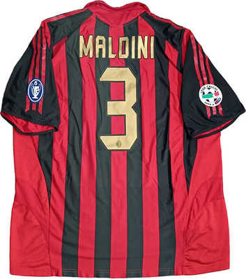 maglia calcio vintage AC Milan Maldini 2005-06 Zafira Climacool XL
