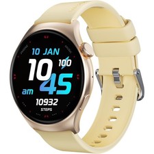 Curve Smart Watch 1.43" AMOLED Bluetooth Call Fitness Tracker 178 Modes  Gold