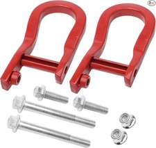 Front Tow Hook Recovery Shackles Set of 2 Compatible with 2007-2019 Silverado