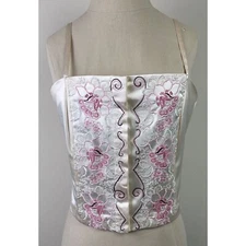 Vintage Boutique Europa Beige Floral Embroidered Corset Women’s 8