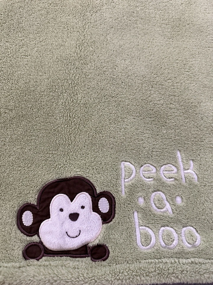 Aplique manta bebé mono tiddliwinks verde felpa polar 30x40" Foto 3 de 4