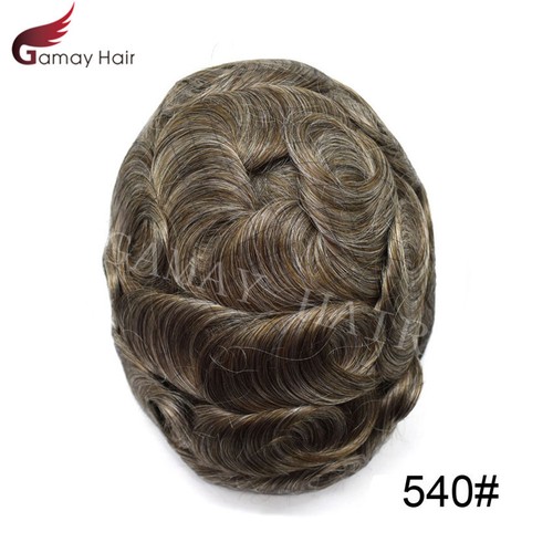 Fine Mono Mens Toupee Hairpiece Poly Skin Around Hair Replacement Durable System - Picture 70 of 73