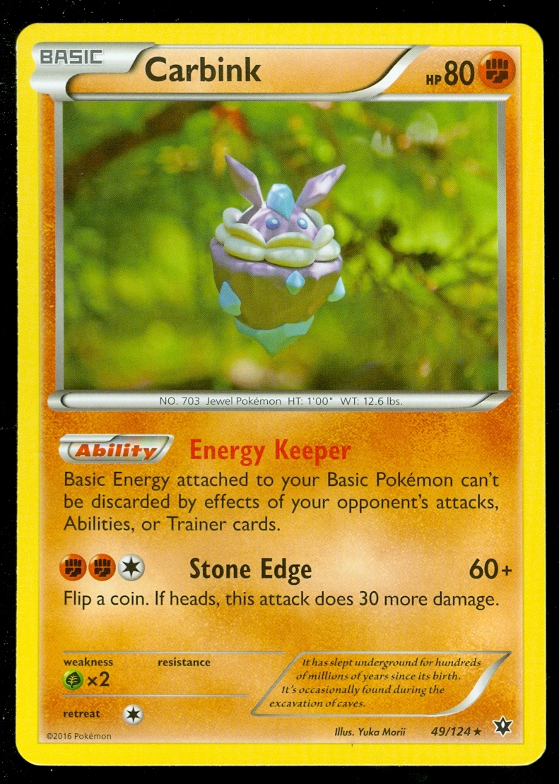 Pokemon CARBINK 49/124 - XY Fates Collide - RARE - MINT