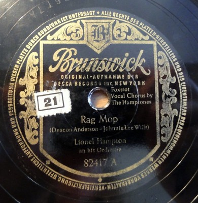 Lionel Hampton - Rag Mop - For You my love - Brunswick - 10'' 78 RPM 