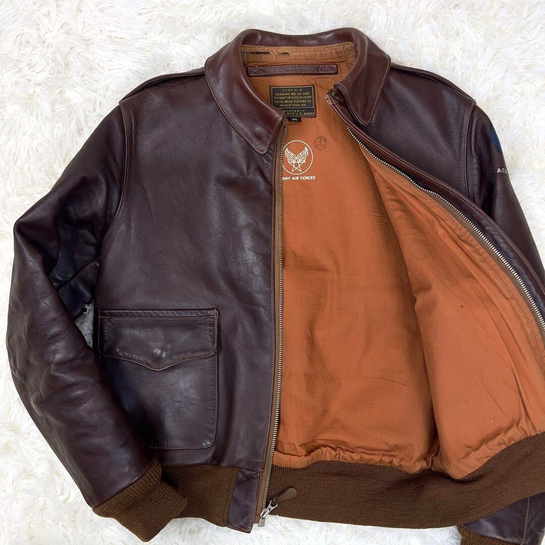 The REAL McCOY fS A-2 Leather Flight Jacket Men Size 34 Brown | eBay