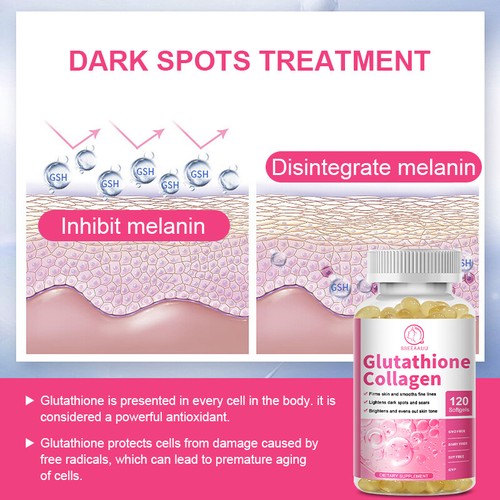 120 Capsules Glutathione Skin Whitening Natural Anti-Aging Supplement Collagen - Picture 9 of 9