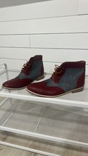Custom Leather Shoes - M10.5. Gray/Red