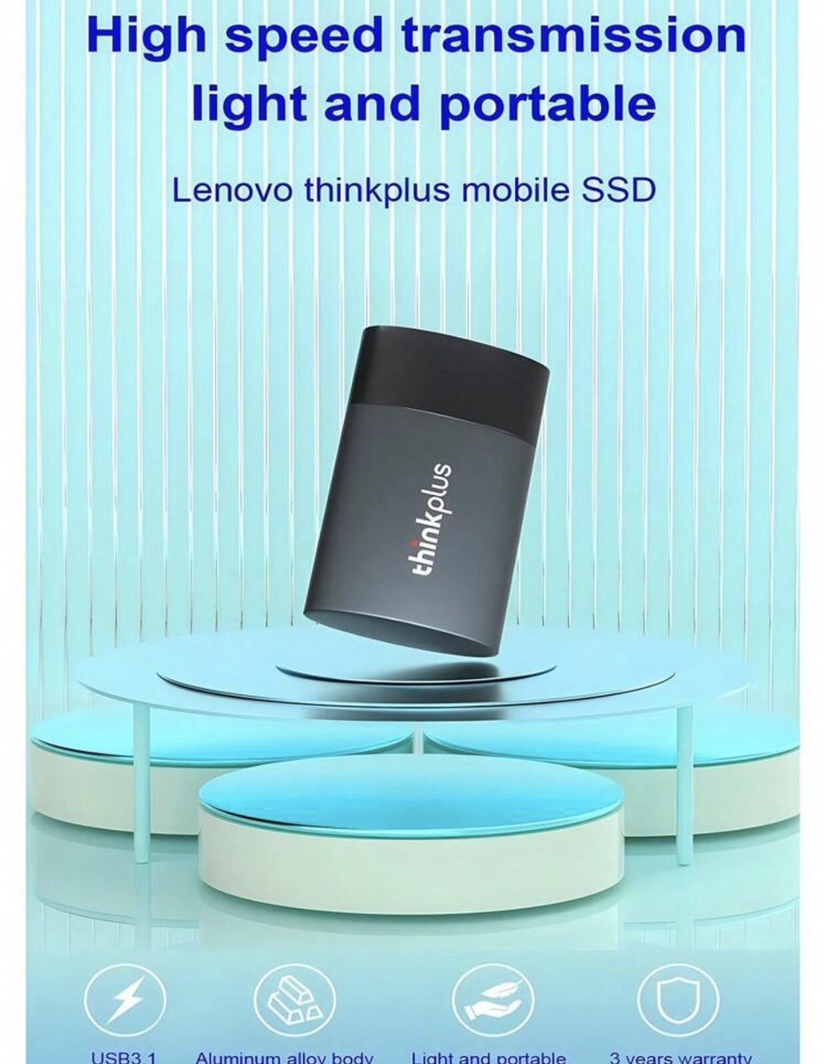 割引クーポン Portable US202 thinkplus Lenovo SSD External C Type USB3.1 Drive State Solid 2TB 外付けハードディスク・ドライブ