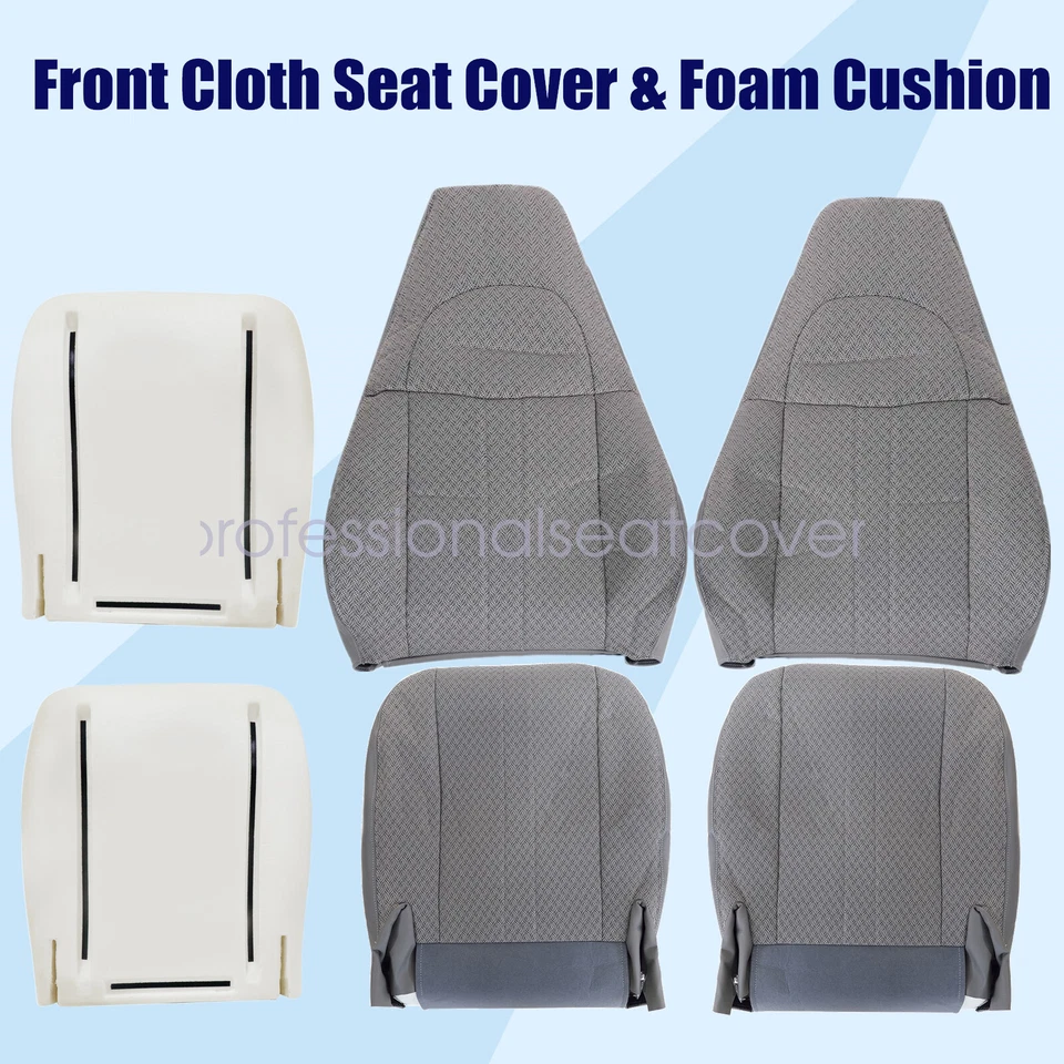 Cubierta de asiento de tela delantera y cojín de espuma para Chevy Express y GMC Savana 2003-2014 Foto 3 de 4