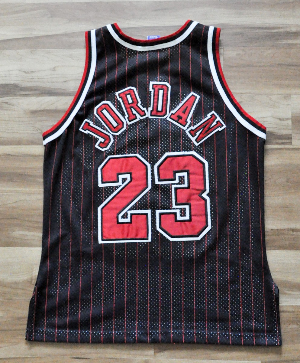 Michael Jordan Chicago Bulls Champion Jersey Pin Stripe Authentic