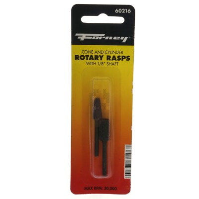 Forney Industries 60216 Cone and Cylinder Rotary Rasp Set, 1/8'' Shaft