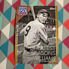 #124 Ted Williams 5x7 - 06/10 made Gold 2019 Topps 150 Years of Greatest Seasons