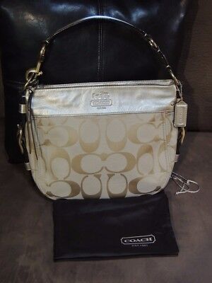 Coach Zoe Hobo Shoulder Bag Signature Jacquard/ Leather/ Women/ Golden N.  J0849 | eBay