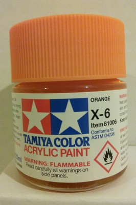 Tamiya acrylic paint. X-6 Orange  23ml. 