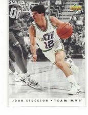 1992-93 UPPER DECK BASKETBALL TEAM MVPS JOHN STOCKTON #TM27 - UTAH JAZZ