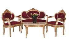 Sofagarnitur Sitzgruppe Barock Sofa Sessel Couchtisch Couchgarnitur B-Ware 