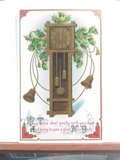 Vtg Postcard. New Year, Clock, bells, midnight. H. Wessler. PMK 1910 (G12)