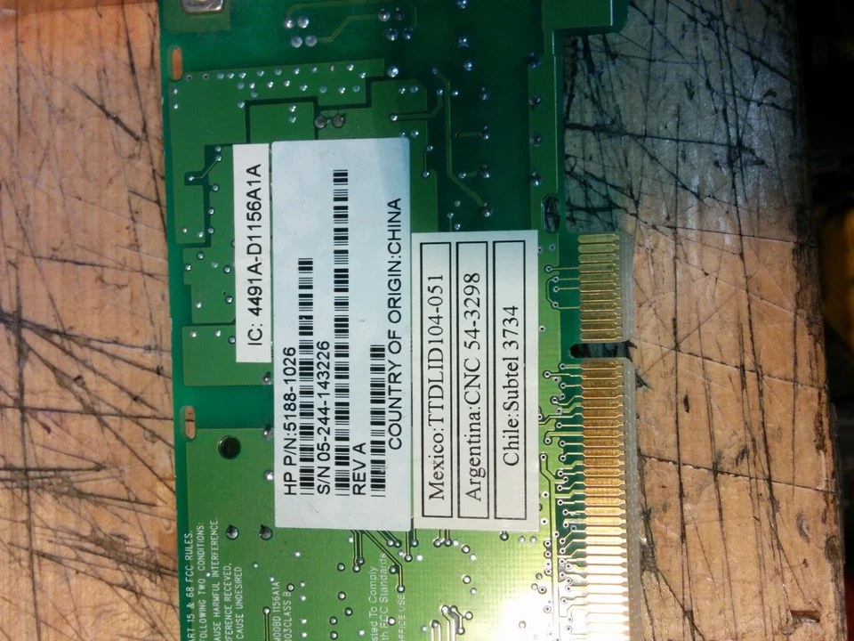 Agere Systems KB5817 D-1156#/A1A Desktop Internal PCI Fax/Modem Card! - Image 2 of 4