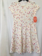 NWT Wonder Nation Rainbow and Hearts  Dress Girls Play pockets Ivory Many sizes