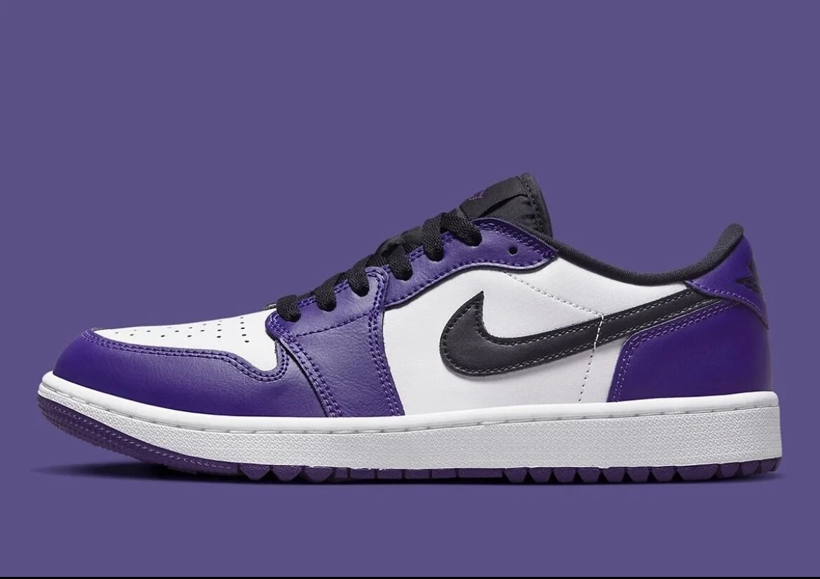 Black purple hotsell and white jordans