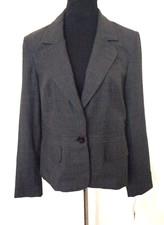 Style & Co. Gray Polyester Blend Long Sleeve Single Breasted Blazer Jacket 14