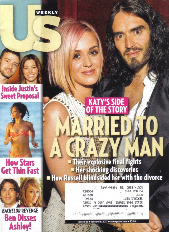 US WEEKLY MAGAZINE 1-16-12 KATY PERRY, RUSELL BRAND, JUSTIN TIMBERLAKE